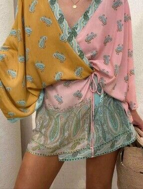 Paisley Wrap Mini Dress